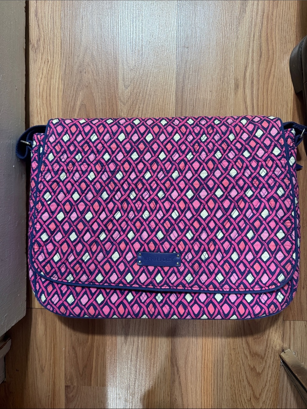 Vera Bradley Hot Pink Geometric Quilted Crossbody